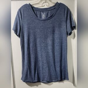 Athletic Works Women's Blue Heather Short Sleeve Top